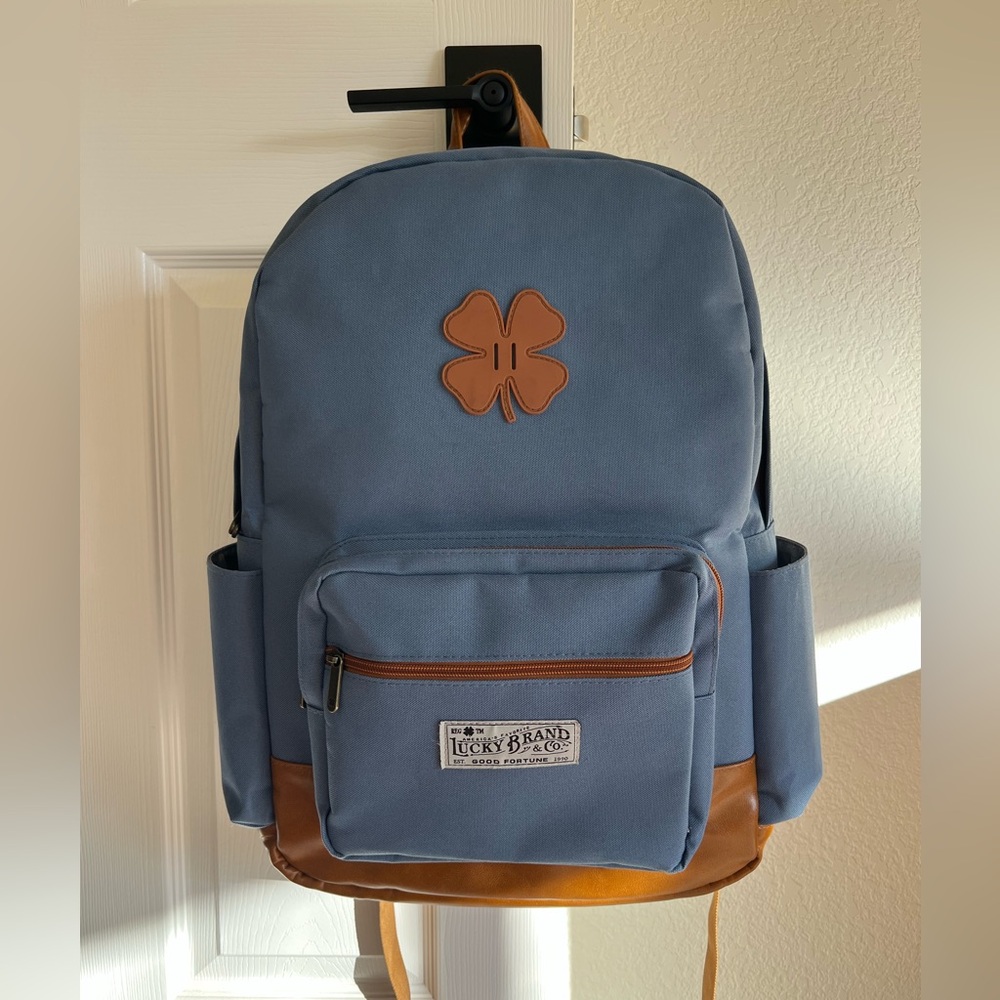 Lucky Brand Blue and Tan Women's Backpack
